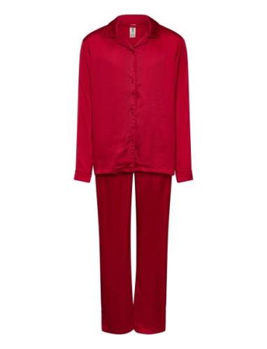 Pyjamas Satin Pyjamassæt Red Lindex