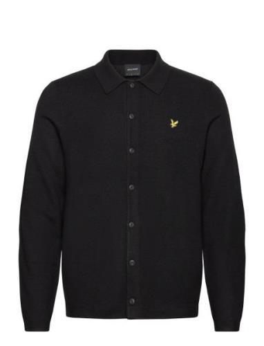 Double Knit Shirt Tops Knitwear Cardigans Black Lyle & Scott