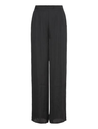 Messina Trousers Bottoms Trousers Wide Leg Black Rosemunde