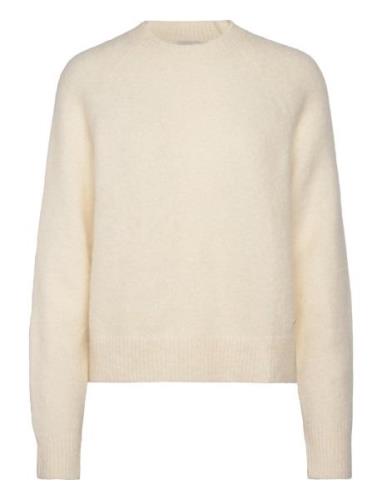 Alpaca Blend Relaxed Sweater Tops Knitwear Jumpers Cream Calvin Klein