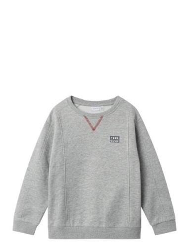 Nkmlore Ls Nreg Swe Bru Tops Sweatshirts & Hoodies Sweatshirts Grey Na...