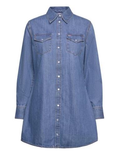 Regular Western Dress Kort Kjole Blue Tommy Jeans