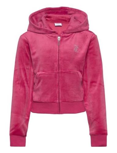 Jc Diamante Zip Thru Hood Tops Sweatshirts & Hoodies Hoodies Pink Juic...