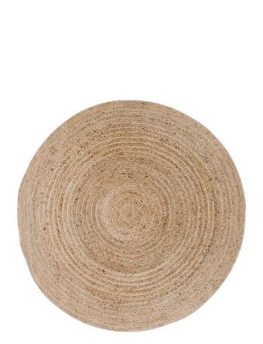 Rina - Rug, Braided Jute, Nature Ø90 Cm Home Textiles Rugs & Carpets O...