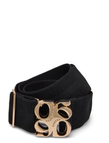 D6 Motif Logo Tape Belt Gold Bælte Black Dante6