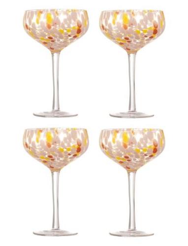 Lilya Cocktail Glass Home Tableware Glass Cocktail Glass Pink Blooming...