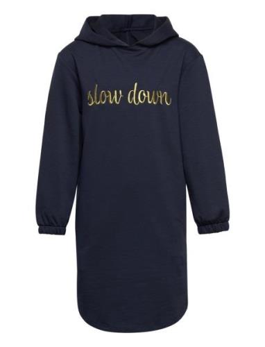 Tndebora L_S Sweat Dress Tops Sweatshirts & Hoodies Hoodies Blue The N...