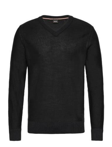 Avac_V Tops Knitwear V-necks Black BOSS