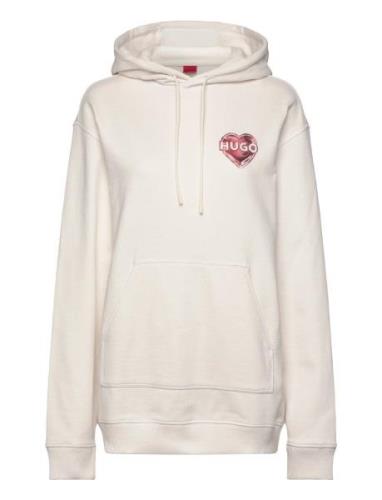 Dejandra Tops Sweatshirts & Hoodies Hoodies Cream HUGO