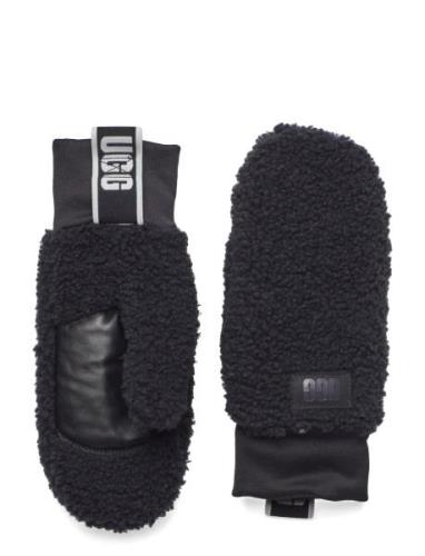 W Uggfluff Mitten With Logo Tape Accessories Gloves Thumb Gloves Black...