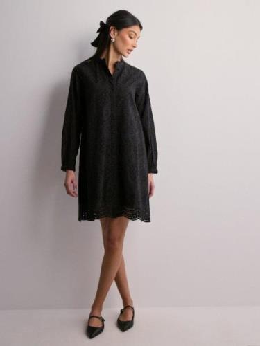 Selected Femme - Langærmede kjoler - Black - Slftatiana Ls Short Embr ...
