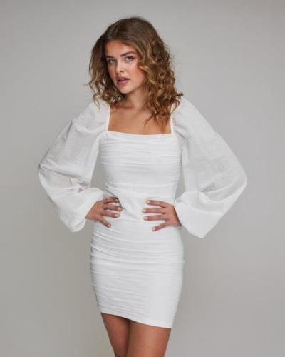 Nelly - Hvid - Little Ruched Dress