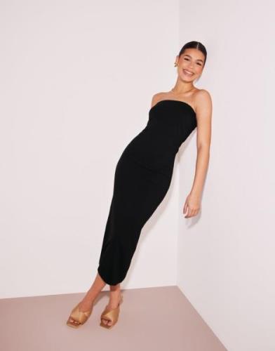 Nelly - Sort - Plain Midi Bustier Dress