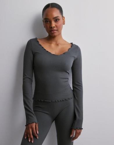 Nelly - Grå - Soft Rib LS Top