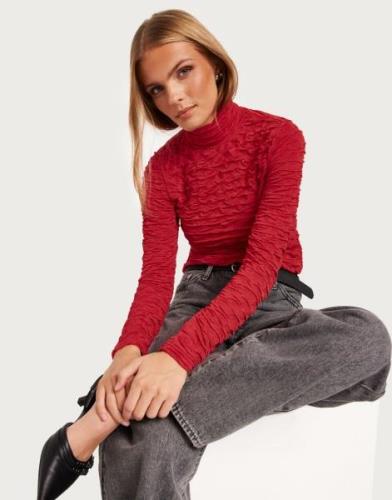 Selected Femme - Rød - Slfnancy Ls Roll Neck Top