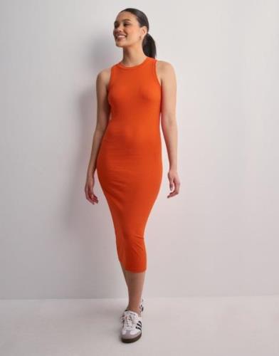 Vero Moda - Orange - Vmlavender Sl O-Neck Calf Dress Vma