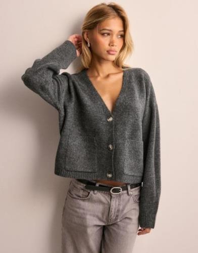 Vero Moda - Grå - Vmgemma Ls V-Neck Knit Cardigan Vma