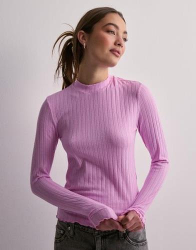 Pieces - Pink - Pcjamilla Ls T-Neck Top Mm