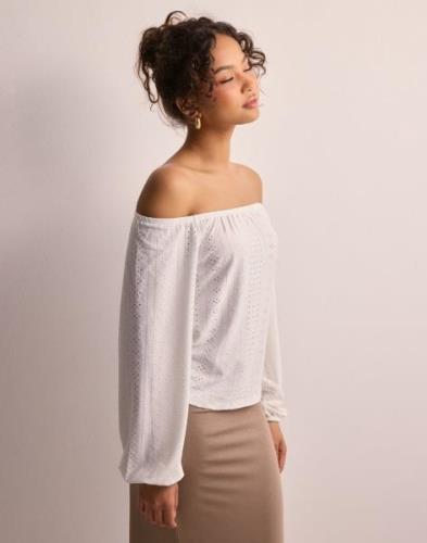 JDY - Hvid - Jdycathinka L/S Off Shoulder Top Jr