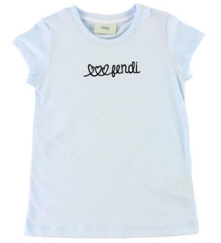 Fendi Kids T-shirt - LyseblÃ¥ m. Tekst