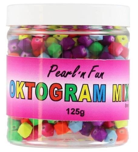 Pearl'n Fun Perler - Oktogram - 125 gram - Neon