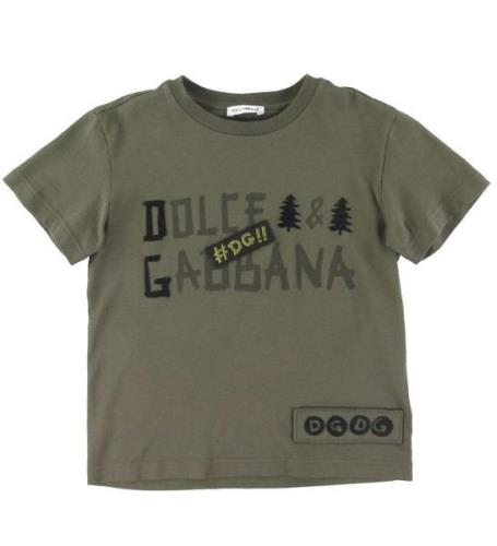 Dolce & Gabbana T-shirt - Giardiniere Maschio - ArmygrÃ¸n m. Prin