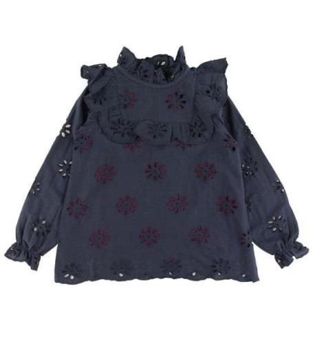 Soft Gallery Bluse - Gaxine - Anthracite m. Blomster