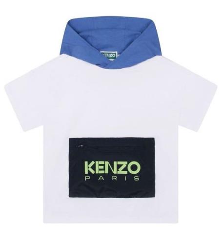 Kenzo T-shirt m. HÃ¦tte - Hvid m. BlÃ¥/Navy