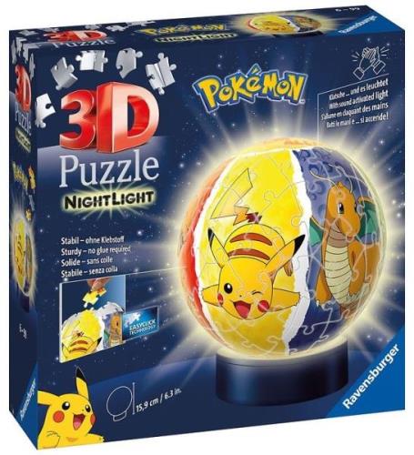 Ravensburger 3D Puslespil/Lampe - 74 Brikker - PokÃ©mon Night Lig