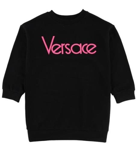 Versace Sweatkjole - Sort/Neonpink m. Tekst
