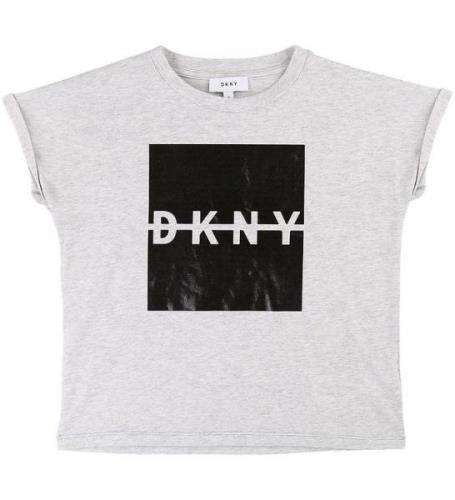 DKNY T-shirt - GrÃ¥meleret/Sort m. Logo