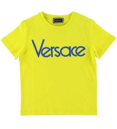Versace T-shirt - NeongrÃ¸n/BlÃ¥ m. Logo