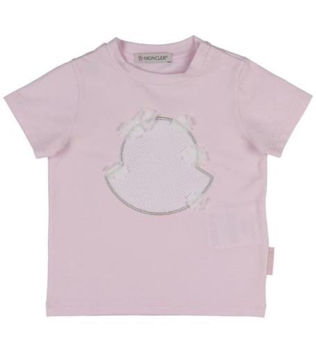 Moncler T-shirt - Rosa m. Mesh/Tyl