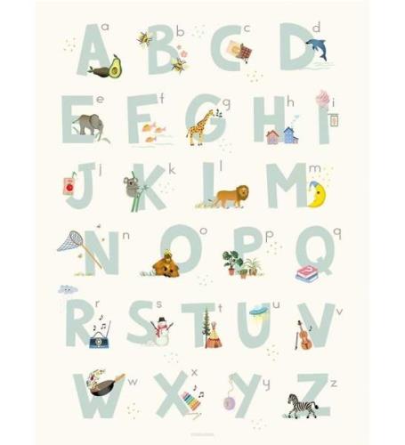 Vissevasse Plakat - 30x40 - Alphabet Blue English