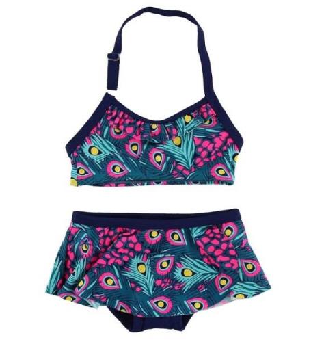 Color Kids Bikini - Tracy - Navy/Pink m. PÃ¥fuglefjer