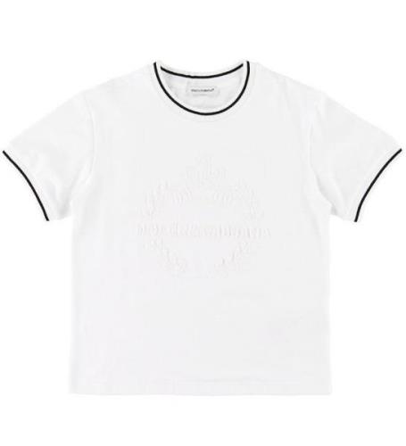 Dolce & Gabbana T-shirt - Hvid m. Broderi