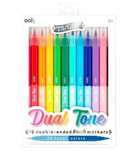 Ooly Tusher - Dual Tone - 12 Stk - Multifarve