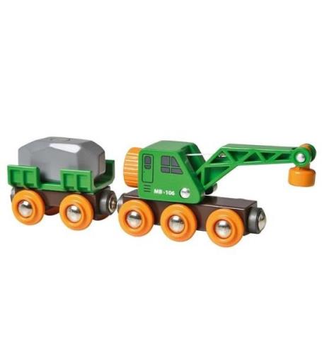 BRIO World Togvogn m. Kran - GrÃ¸n 33698