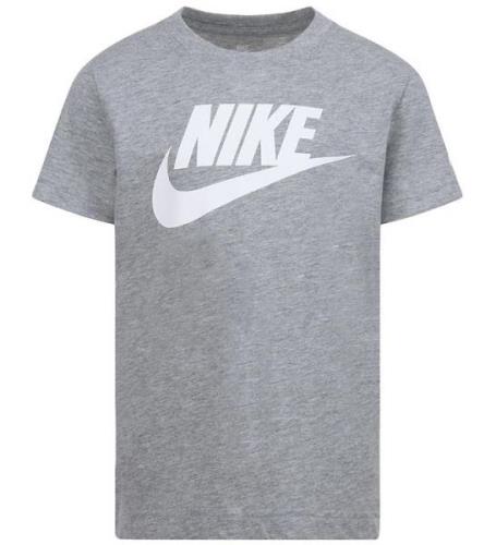 Nike T-shirt - GrÃ¥meleret m. Hvid