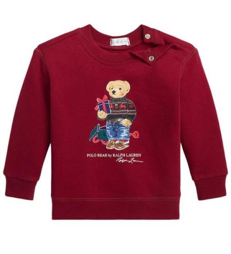 Polo Ralph Lauren Sweatshirt - Holiday - RÃ¸d m. Bamse