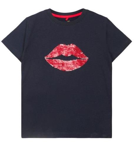 The New T-Shirt - TnLips - Navy Blazer m. Pailletter