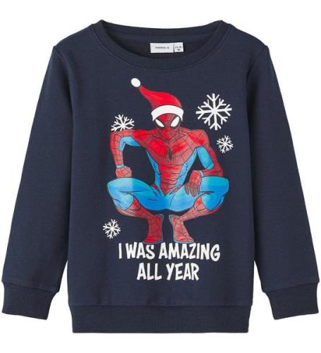 Name It Sweatshirt - NmmOmmi Spiderman - Dark Sapphire