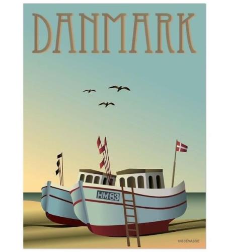 Vissevasse Plakat - 50x70 - Danmark - FiskebÃ¥dene