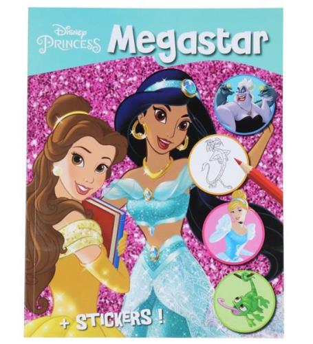 Megastar Malebog m. KlistermÃ¦rker - 128 Sider - Disney Princess