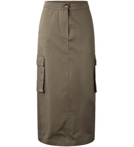 Hound Nederdel - Long Cargo Skirt - Army Green
