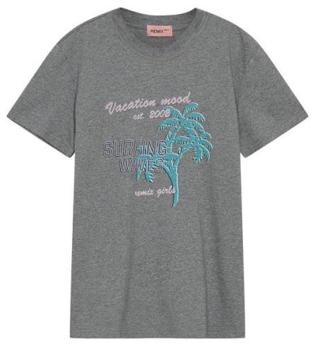 Designers Remix T-shirt - Brixton - Grey Melange m. Print