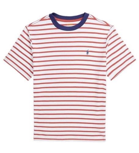 Polo Ralph Lauren T-shirt - Hvid/RÃ¸dstribet m. Navy