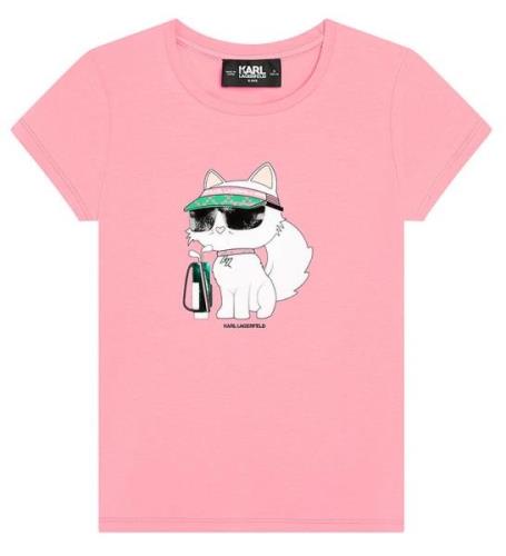 Karl Lagerfeld T-shirt - Pink m. Kat
