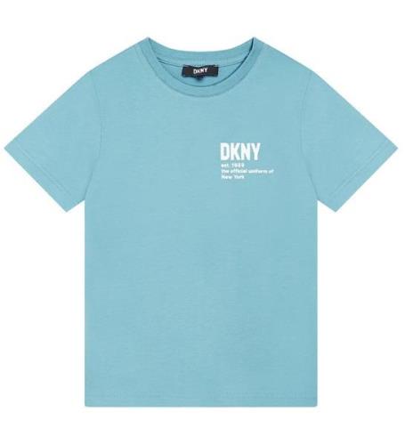 DKNY T-shirt - LyseblÃ¥ m. Hvid