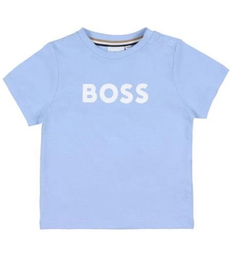 BOSS T-shirt - LyseblÃ¥ m. Hvid